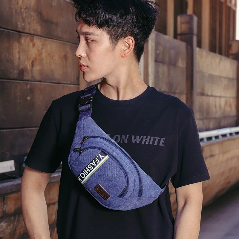 

2019 New Style Versatile Washing Canvas Men Mobile Phone Storage Wallet Popular Brand Casual Sports Crossbody Bag