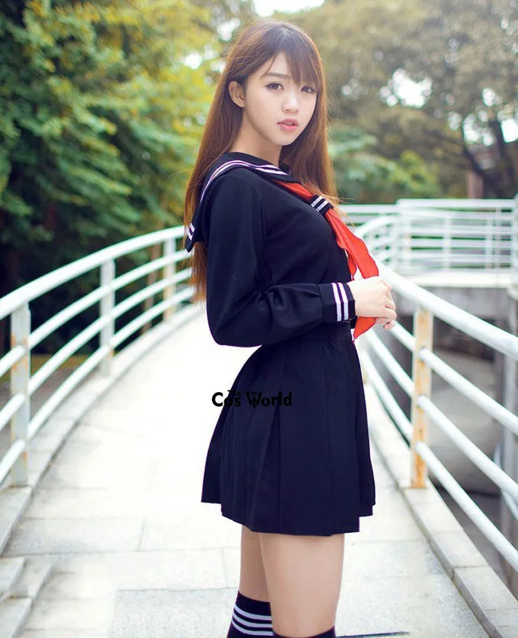S-5XL Jigoku Shoujo Enma Ai Summer Sailor Suit JK School Uniform Students Cloth Tops Skirts Anime Cosplay Costumes 2