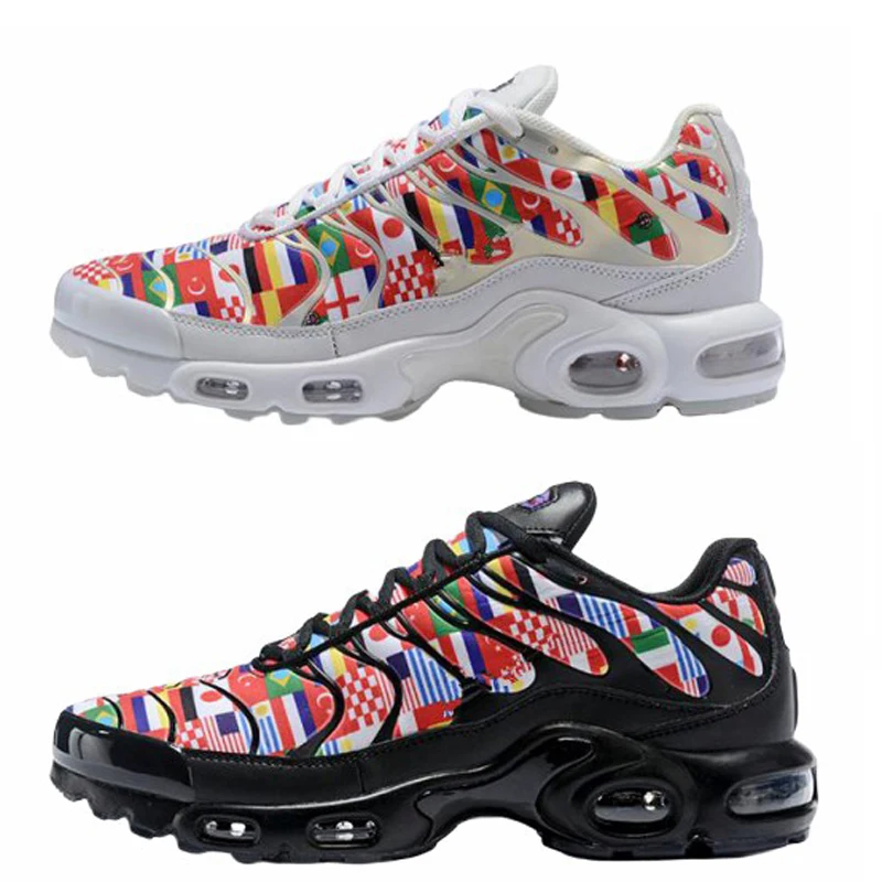 

2020 The New Running Shoes For Men Mesh Breathable Sport Shoes Outdoor Flower Black White Tn 12 Sneakers Size 40-45