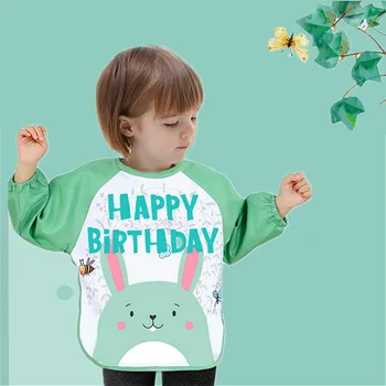

Cartoon Children's Smock Long Sleeve Baby Bib Kids Waterproof Painting Apron Breathable Fabric Easy To Clean Animal Baby Bibs
