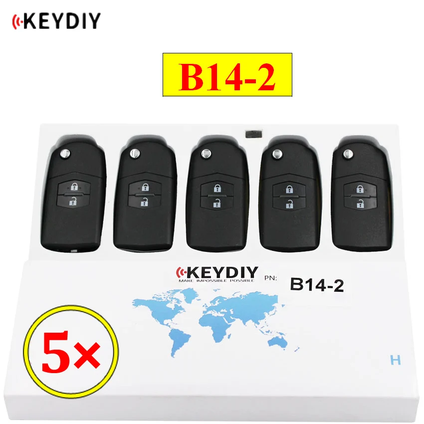 5 шт./лот KEYDIY B серии B14-2 2 кнопки Универсальный KD пульт дистанционного управления для KD200 KD900 KD900+ URG200 KD-X2 мини KD для Mazda стиль