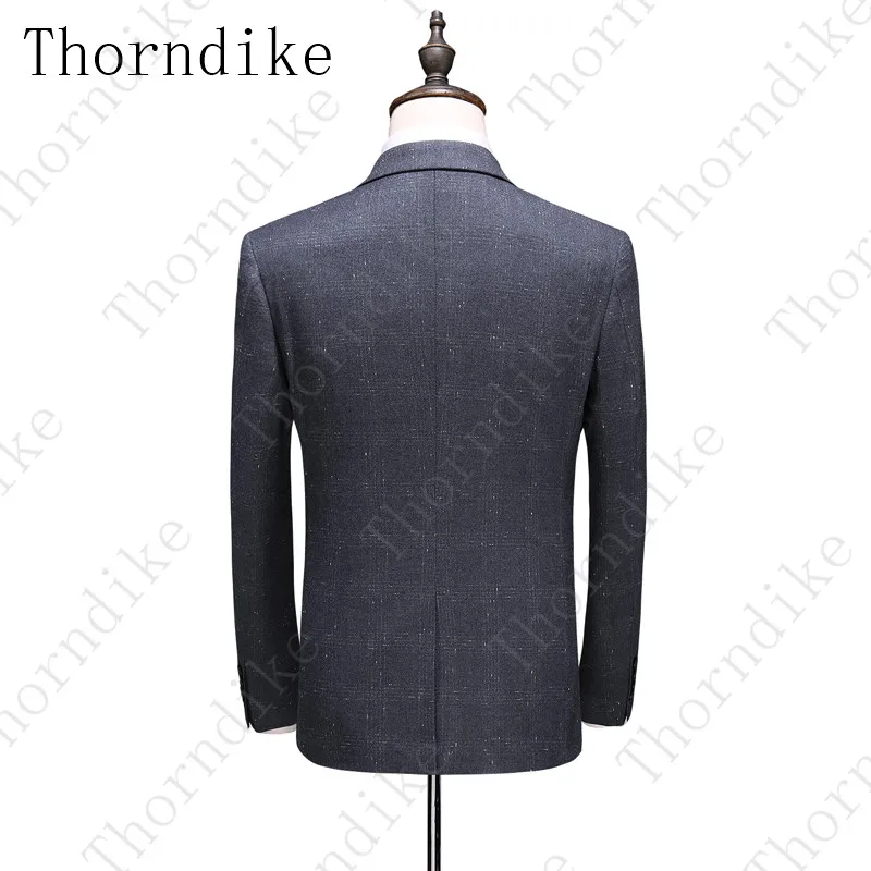 Thorndike(пиджак+ жилет+ брюки) дизайн, мужской Клетчатый полосатый костюм из 3 предметов для свадьбы, выпускного, вечерние, вечерние костюмы