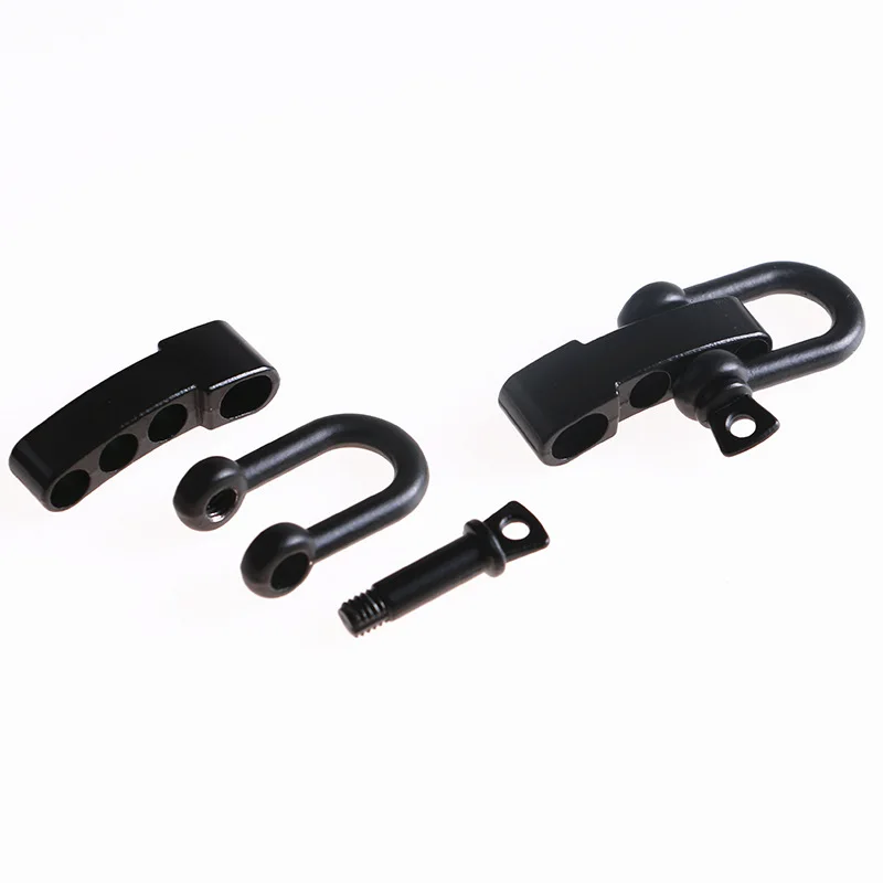 

2pcs black zinc alloy buckle adjustable clip survival bracelet paracord