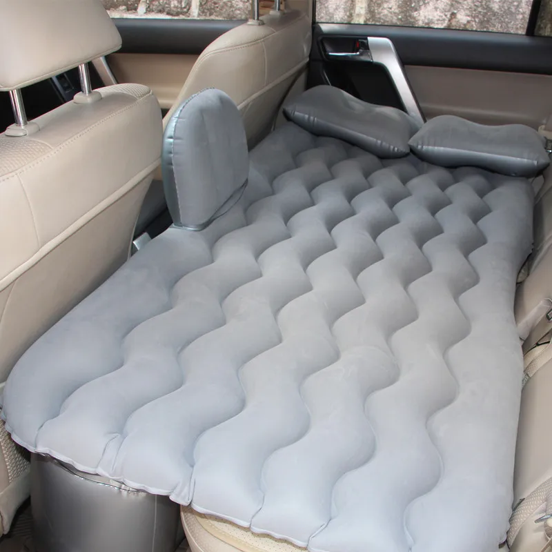 Автомобильный надувной коврик для отдыха на природе, матрас для путешествий, Универсальный Коврик для заднего сиденья, многофункциональная подушка для дивана - Название цвета: gray