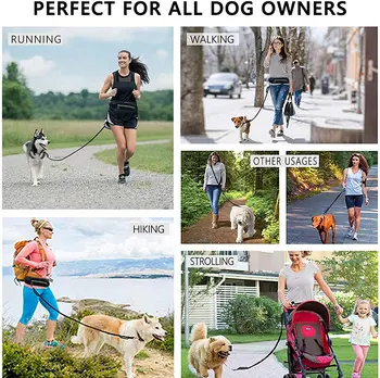 Running Dog Leash Nylon Hand Freely Pet Products Dogs Harness Collar Jogging Lead Adjustable Waist Leashes Traction Belt Rope 5