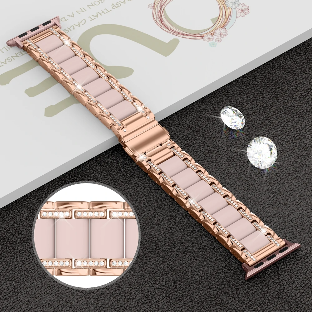 For Apple Watch Strap Series 5 4 3 2 1 40mm 44mm 38mm 42mm Women Men Zinc Alloy Band Iwatch metal Replacement Strap