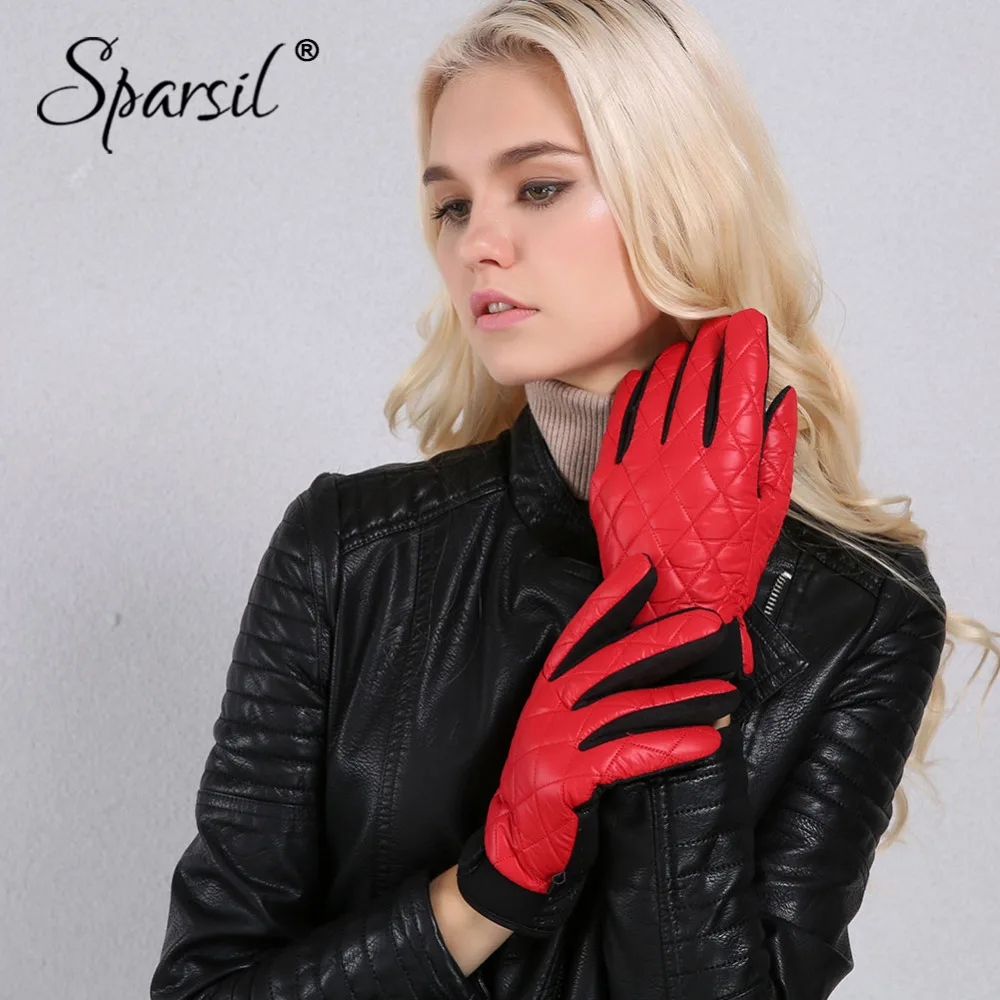 Sparsil женские противоскользящие зимние перчатки ярких цветов, толстые флисовые перчатки кораллового цвета, ветрозащитные теплые мягкие женские варежки
