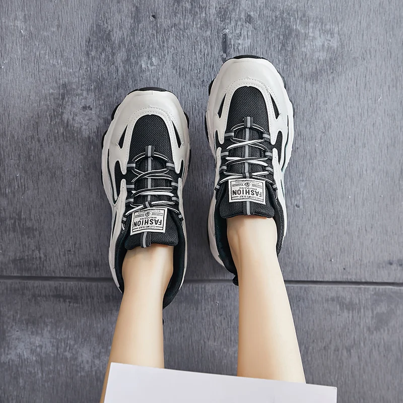 Women's Thick-soled Sports Shoes Thick-soled Vulcanized Shoes Fashion Breathable Casual Women's Shoes 2022 New Luxury