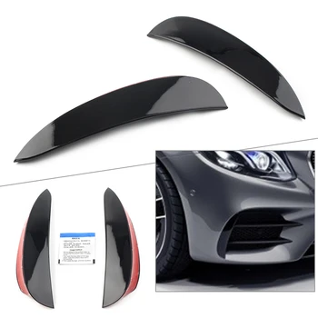 

Glossy Black Car Front Bumper Canards Vent Flaps For Mercedes Benz E-Class W213 E43 E53 E63 AMG Sport ABS Plastic