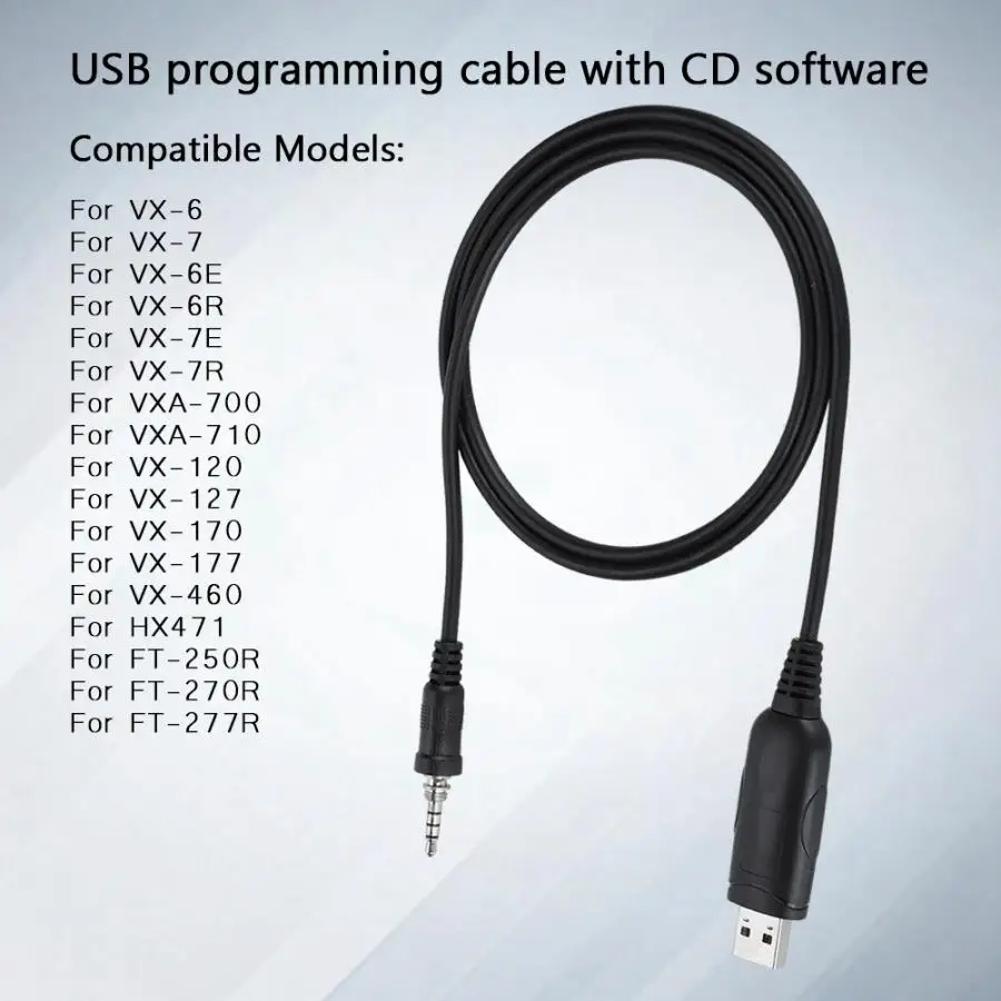 USB Кабель для программирования с CD программным обеспечением для VX-6/6E/6R/7E/7R/120/127/170/177