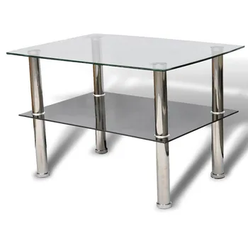 

Modern Coffee Table Creative Furniture Tempered Glass Living Room Table Apartment Rectangular Table with Storage 2 Layer Table
