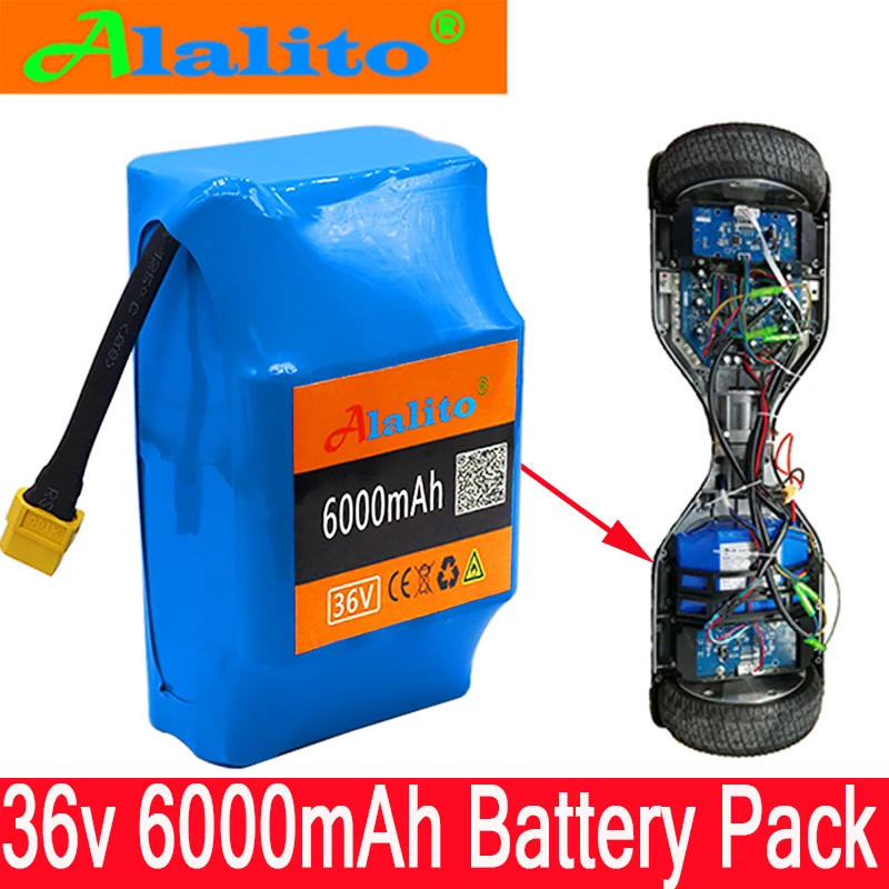 100% новый 36v 6ah литиевая батарея 10s2p Аккумулятор 6000 мА/ч литий-ионный аккумулятор 42В