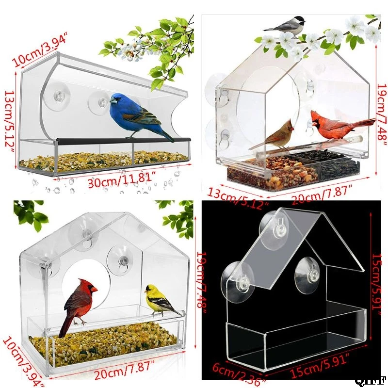 Оконная кормушка для птиц дом по природе в любом месте с скользящим поддоном для кормления