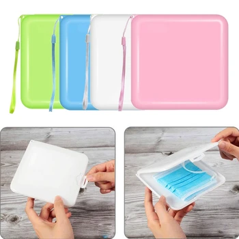 

4 Colors Plastic Storage Box Portable Storage Case Organizer Face Cover Storage Keeper for Face Cover Face Accessories