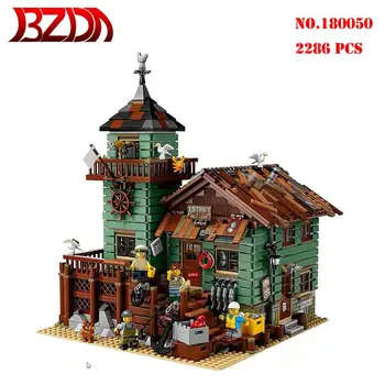 

BZDA NEW Ideas The old Fishing Ground 2049PCS City Architecture Modular Building Blocks Children DIY Compatible 21310 kids Toys