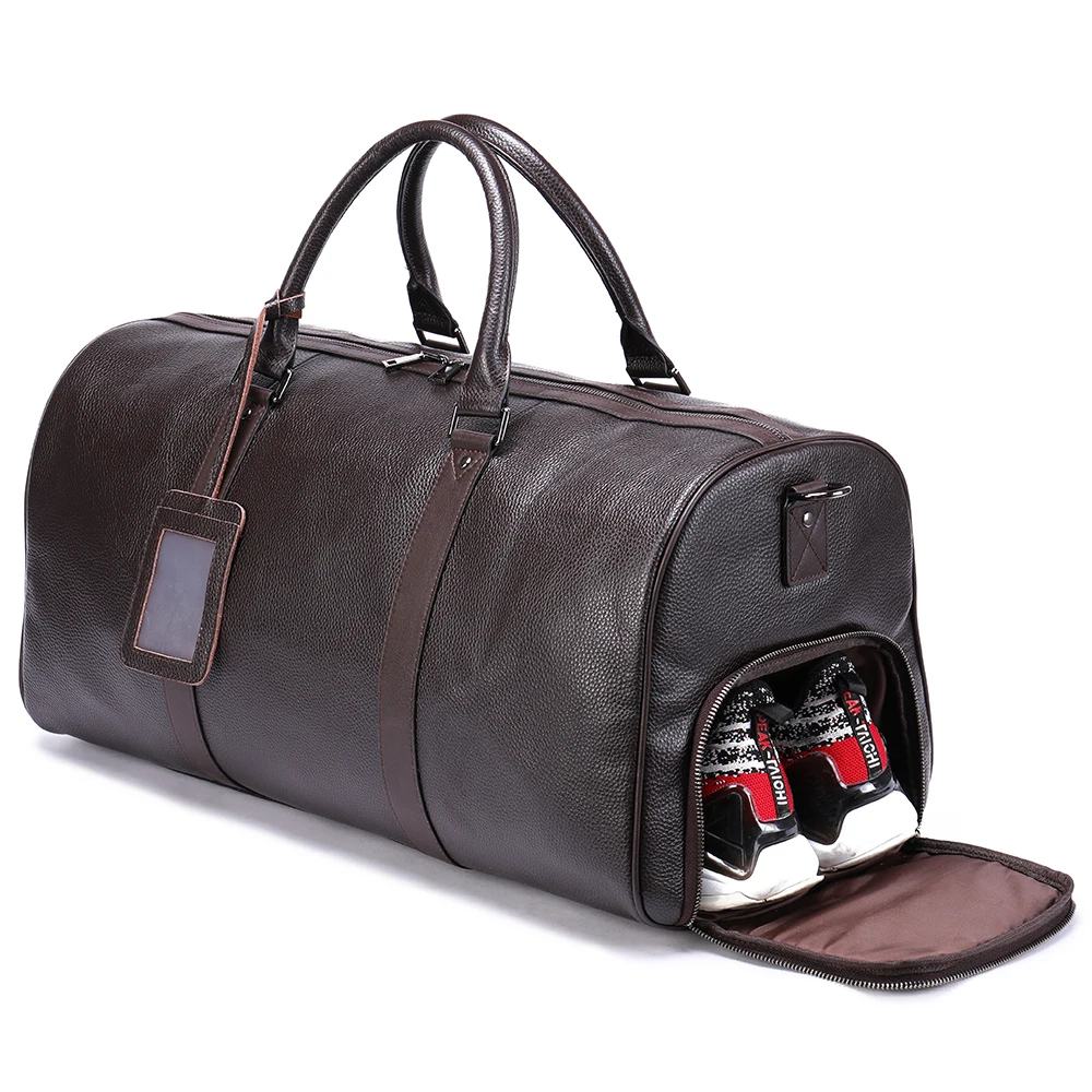 WESTAL100% Genuine Leather Men Women Travel Bag Real Leather Carry-on Hand Luggage Bags Travel Shoulder Bag Big Totes Bags Male travel bag