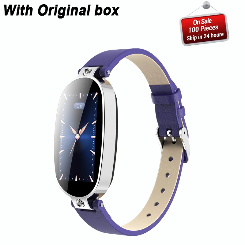 Female Smart Bracelet Fitness Tracker PPG ECG Blood Pressure Call Reminder B79 Color Screen Health Waterproof Bluetooth Watch - Цвет: blue silver