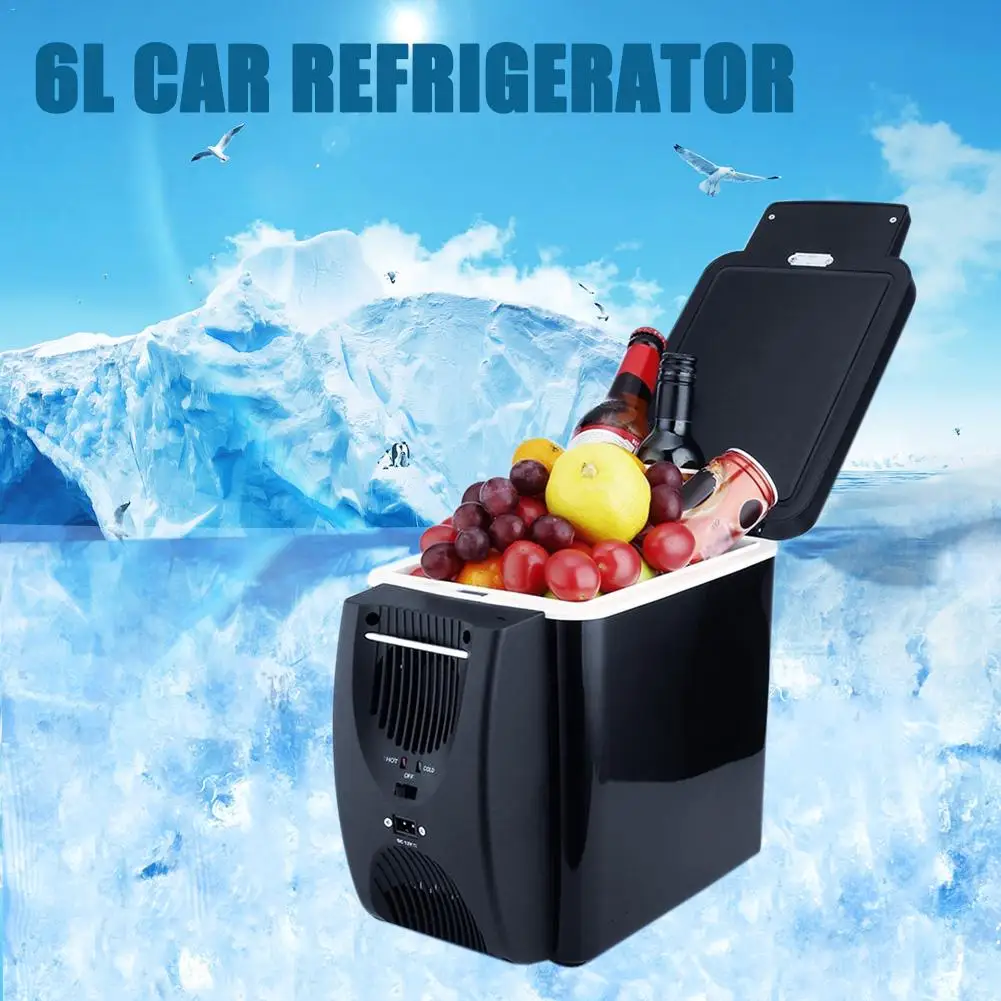 12V Car Refrigerator Freezer Heater 6L Mini Car Freezer Cooler& Warmer, Electric Fridge Portable Icebox Travel Refrigerator New