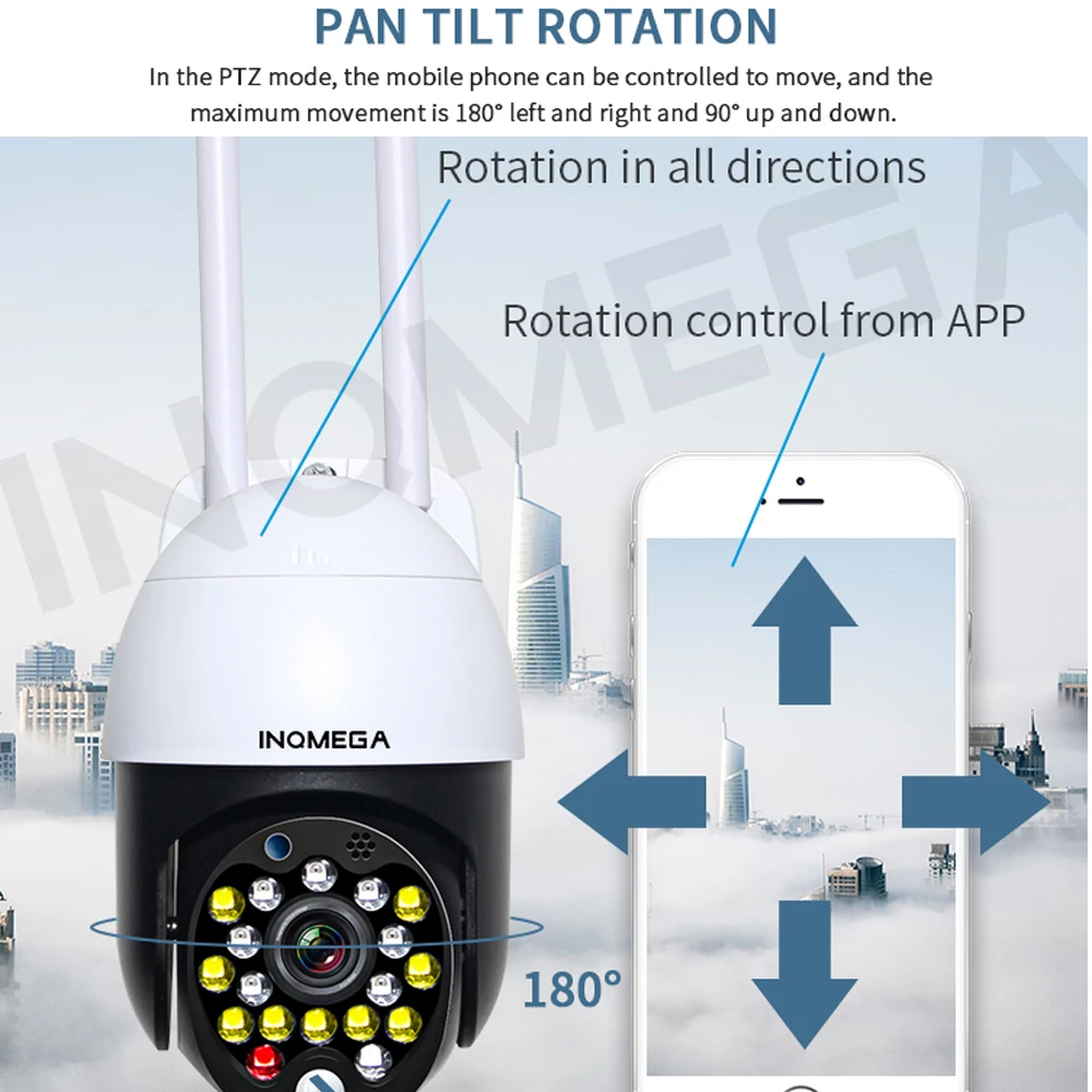 INQMEGA 1 дюймов Мини 2.4MP Открытый PTZ скорость купольная Wifi камера облако авто-слежения камера ONVIF беспроводная домашняя IP камера наблюдения