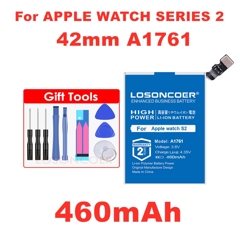 Аккумулятор LOSONCOER A1761 460 мАч для Apple watch серии 1 2 38 мм 42 с реальной емкостью серия