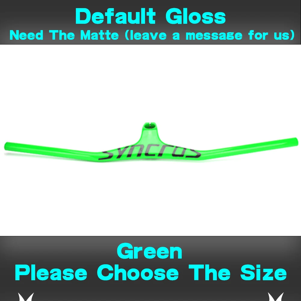 Glossy Green Syn Custom Champion MTB велосипедный стояк-17 градусов однообразный Интегрированный руль со стволом 3 к черный матовый углеродный MTB руль - Цвет: Glossy Green