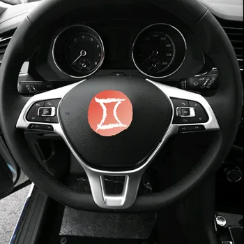 

For Volkswagen VW Tiguan MK2 2017 2018 2019 Car ABS Matte High Lower Configuration Inner Steering Wheel Cover Trims Accessories