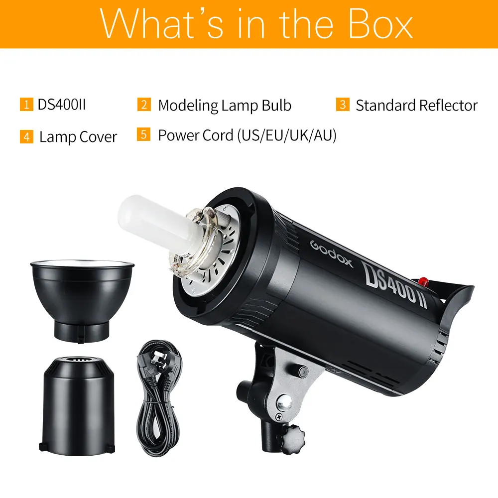 Godox DS400II 400Ws студийная вспышка GN76 Bowens крепление Фотостудия вспышка для профессиональной фотографии вспышка