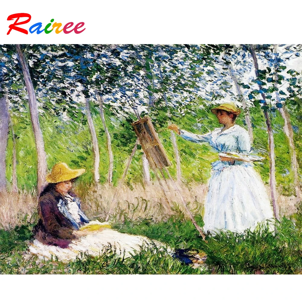 Monet известная картина Blanche Oshod в Giverny Woods 5D алмазная живопись сделай сам вышивка