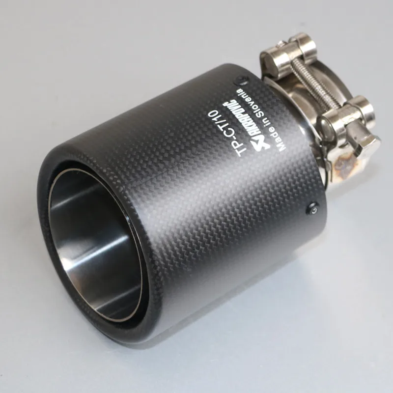 Akrapovic гладкое переплетение матовая углеродная выхлопная система автомобиля глушитель Гладкий наконечник хвостовые трубы универсальные прямые серебряные из нержавеющей стали