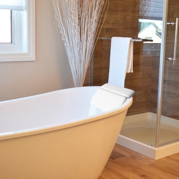 

Hot Spa Bath Pillow Suction Cups Extra Soft 2-Panel Design for Shoulder Neck Support Fits Any Size Tub