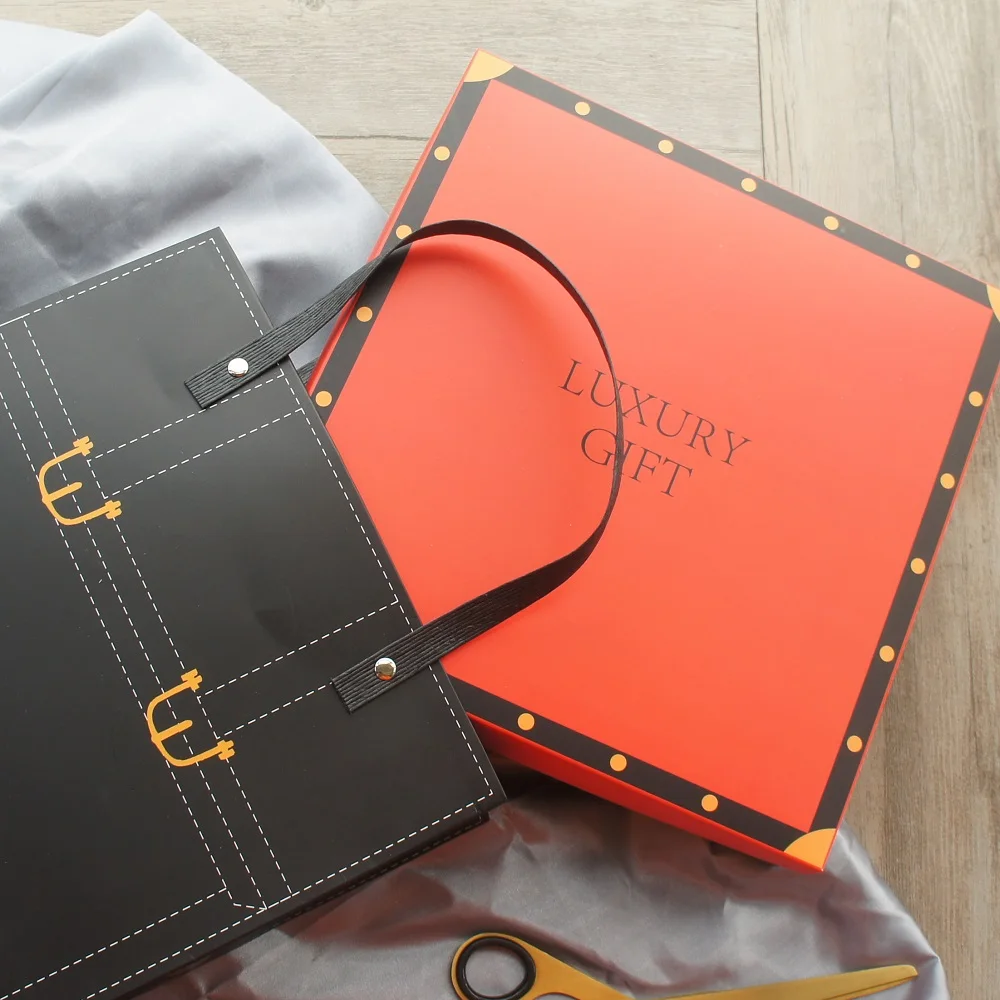 

big 24*24*5cm 5pcs fashion red lux gift Paper Box as Macaron Chocolate cookie wedding Christmas Birthday Party Gifts Packaging