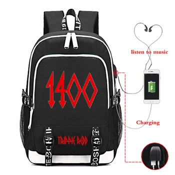 

Men's School Backpack Trippie Redd Print Laptop Travel Bag Teenage Boys School Bag Usb Charging Backbag Canvas Mochila Feminina