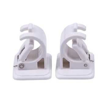 

2pcs/set Shelf Clip Towel Shelf Fixed Clip Open Buckle Hanging Rod Clip With Rod Hanging Towel Curtain Adhesive Hook