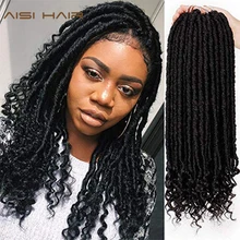 AISI HAIR Goddess Faux Locs DREAD, вязанные крючком волосы, косички, синтетические волосы для наращивания, 16 дюймов, мягкие натуральные 24 стойки/упаковка