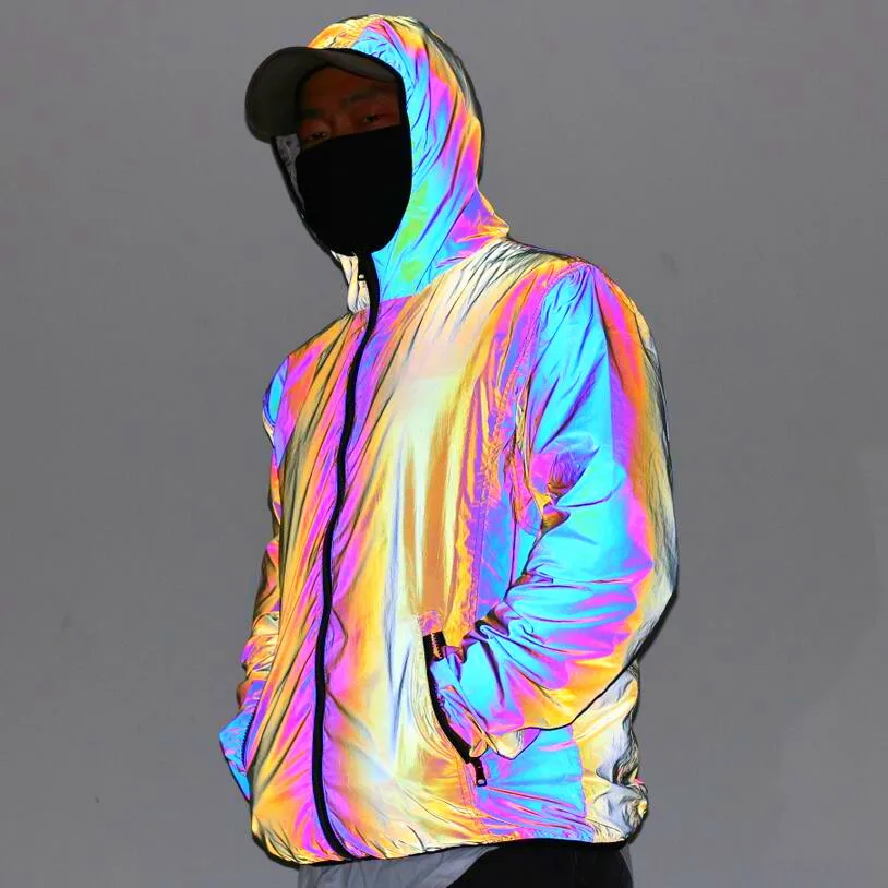 2020 Men's Autumn Symphony Reflective Jacket Teenagers Leisure Colorful