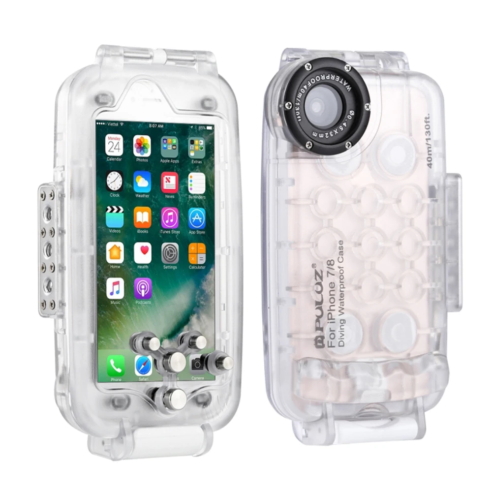 

PULUZ 40m underwater diving mobile phone case for iphone 7 8 plus X XS XR XS Max surfing swimming snorkeling photo video