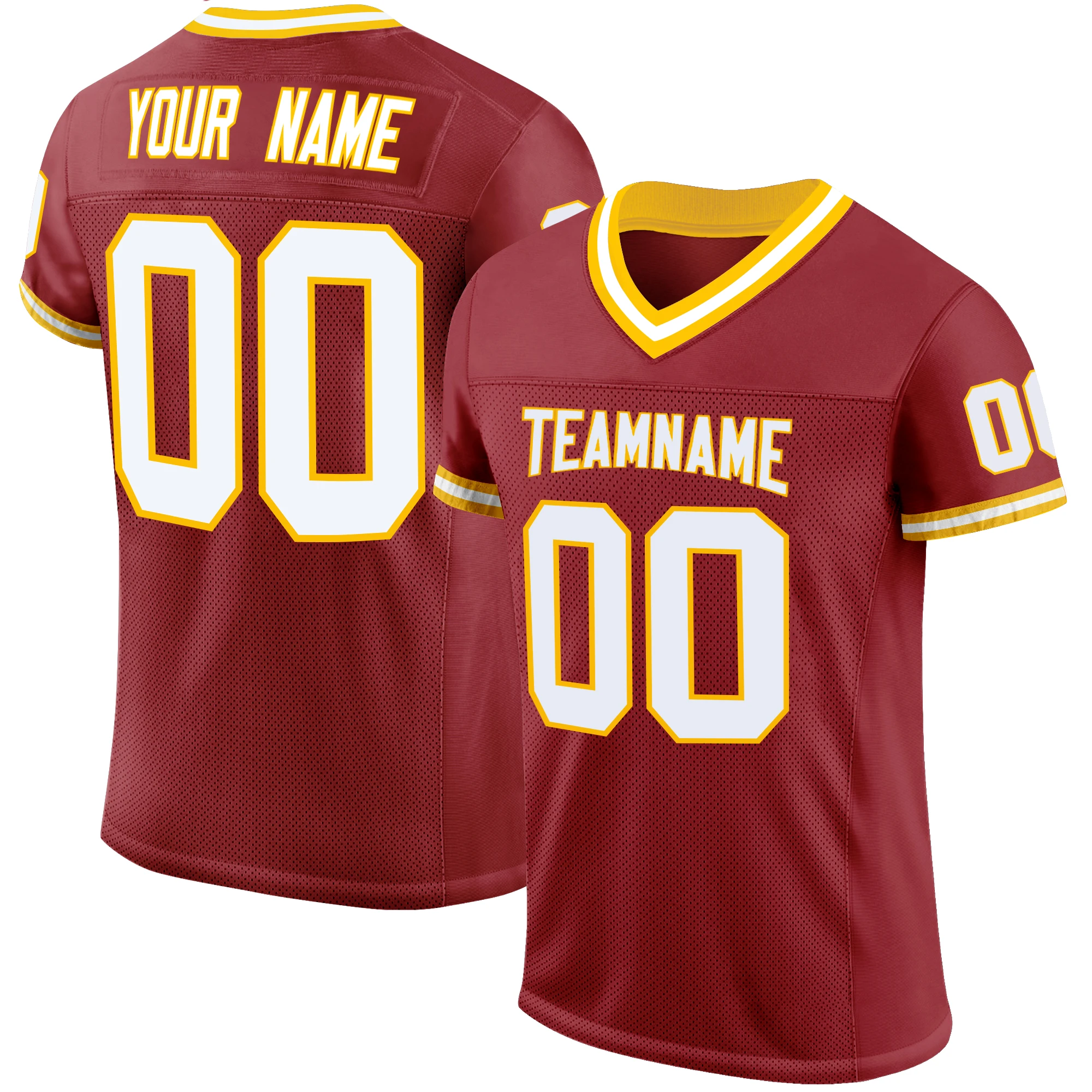 Football Jersey Sublimated Team Name/Number Personalized Design Football Game Breathable Jersey for Men/Lady/Kids