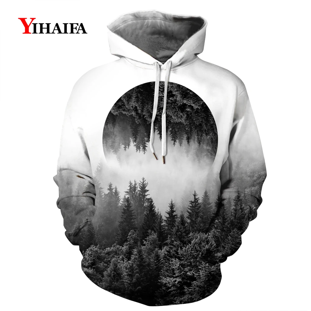 

Fashion Men Hoodie Pullover Forest 3d Print Tree Graphics Hoodies Harajuku Gym Sweatshirts Streetwear Hip Hop Coat Tops
