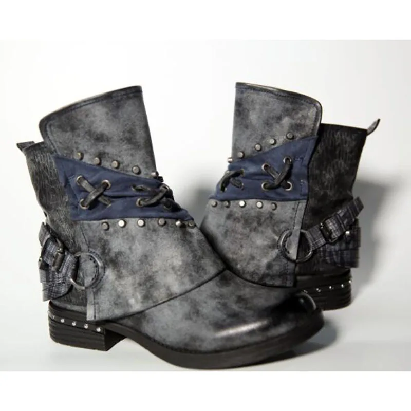 Boots Women Leather Shoes For Winter Boots Shoes Woman Casual Spring pu Leather Botas Mujer Female Ankle Boots dd229