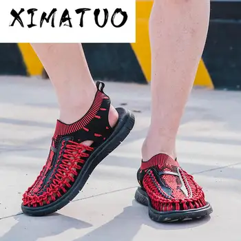 

Men Sandals Summer Beach Shoes Rome Outdoor Slipper Water Shoes Antiskid Hiking Sandals Breathable Weave Sandalias Men Sandals