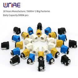 DC-050 SMD DC Power Jack Socket Connector DC005 5.5*2.1mm 5.5X2.5mm Socket Round the Needle Black Yellow Blue White