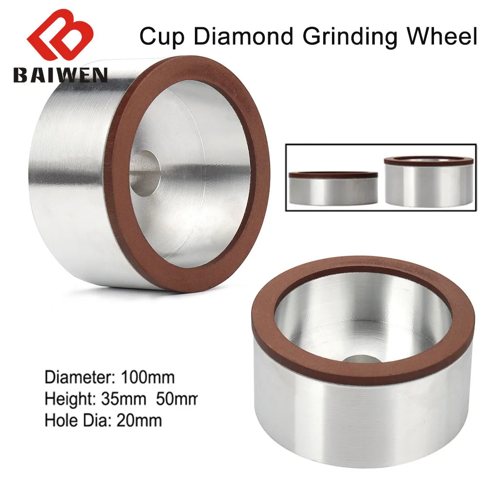 1Pcs 100mm 4inch Cup Diamond Grinding Wheel Polishing Grinding Disc For Tungsten steel Alloy knife Glass Ceramic Abrasive Tools 1pcs 6900 2rs cb hybrid ceramic bearing 10x22x6 mm bicycle bottom brackets spares 6900rs si3n4 ball