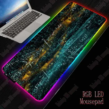 

Yuzuoan Mathematics RGB Gaming Large Mouse Pad Gamer Computer Mousepad with Led Backlight Carpet for Keyboard Desk Mat Mause