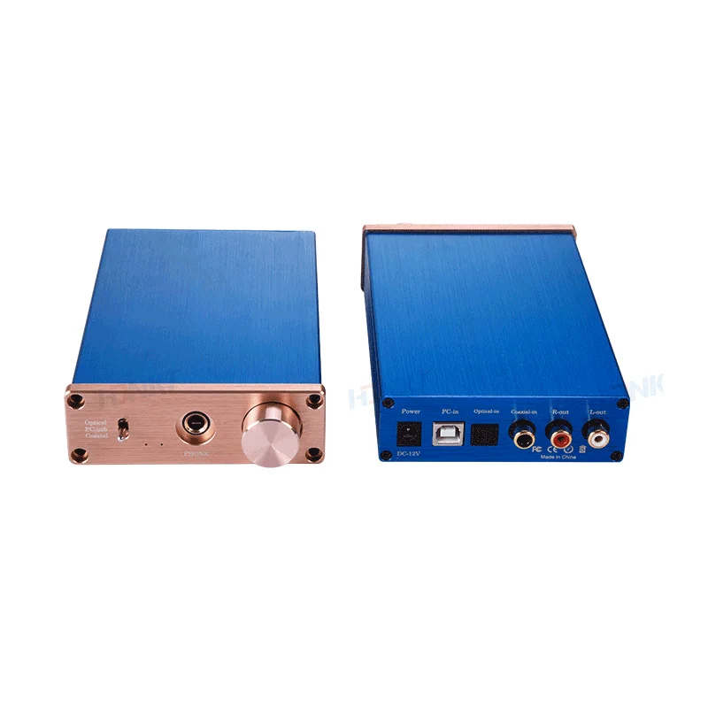 Digital to Analog Audio Converter PC USB Coaxial Toslink to analog L R audio and 6 35mm headphone Support 300 ohm Headphone