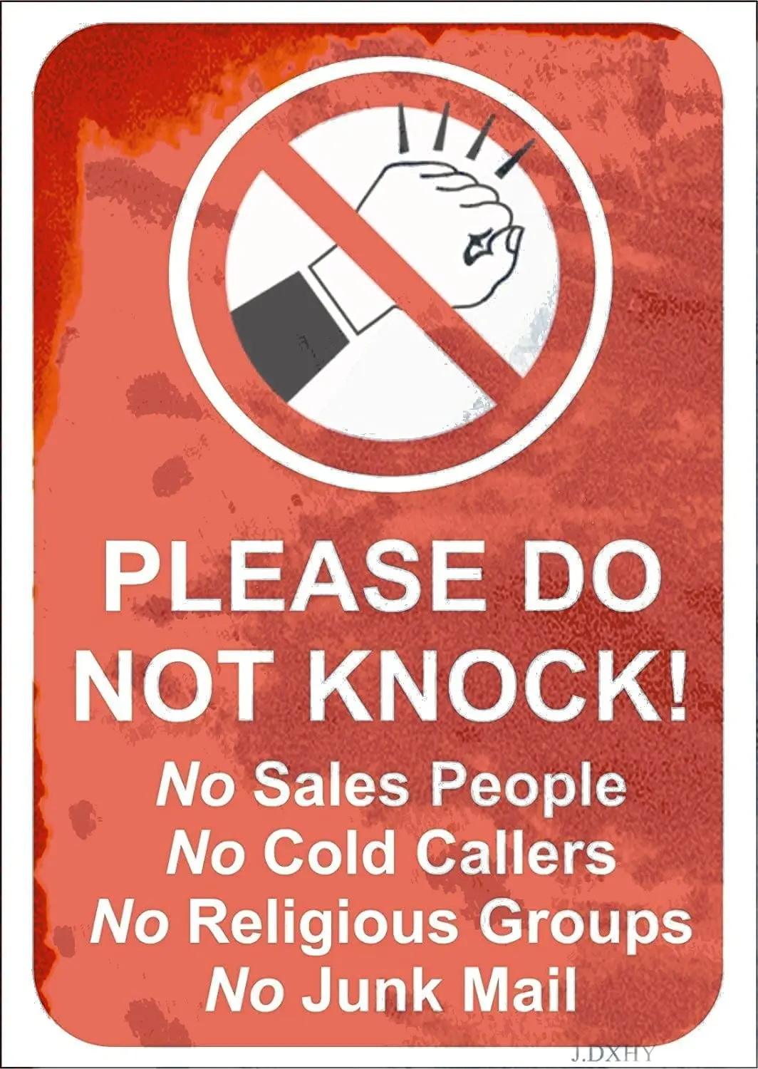 Do Not Knock No Salespeople No Religious Groups No Cold Callers Metal 8x12 Sign 