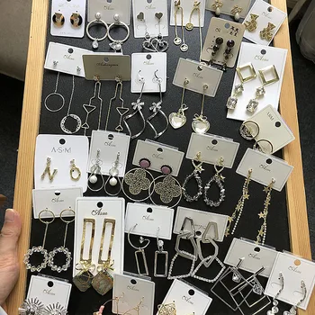 

30 Pairs/lot creative top quality women earrings jewelry fashion luxury zircon wedding earrings wholesale 201107-160