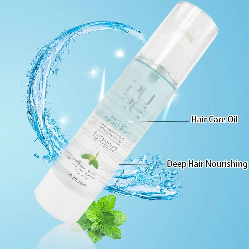 

PURC 50ml Mint UV Protect Spray Leave-in Conditioner Protect Damage Frizzy and Replenishes Moisture Hair Care & Styling