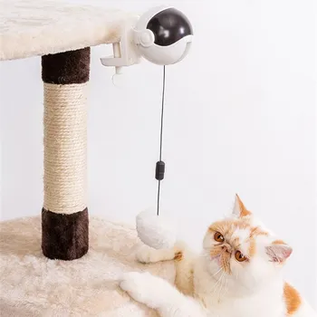 

Pet Products Interactive Cat Toyds Funny Ball Automatic Lifting Feather Cat Toys Smart Control Toy Ball Most Accompany for Pets