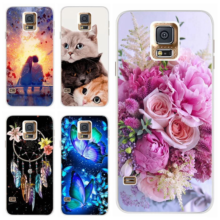 Funda trasera para Samsung Galaxy S5, carcasa de 5,1 pulgadas con flores de colores, suave para Samsung S5 S 5 SM G900I G900T| Fundas antigolpes para teléfono| - AliExpress