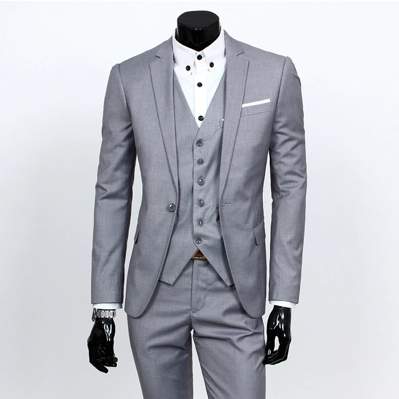 Куртка+ брюки) на заказ мужские светло-серые костюмы, куртки, брюки формальное платье мужской костюм набор Мужские свадебные костюмы смокинги для жениха